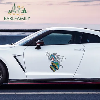 

EARLFAMILY 43cm x 42cm For Bugs Bunny Vinyl Material Car Stickers Motorcycle Fine Decal Scratch-Proof Personality Decoration
