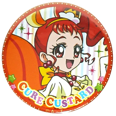 Pin bros pin lencana logam Precure Cure Whip Custard Gelato