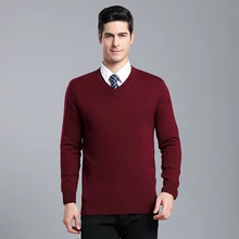 Свитер Мужская одежда осень зима кашемировый шерстяной пуловер свитера Тонкий деловой Повседневный Толстый Пуловер с v-образным вырезом