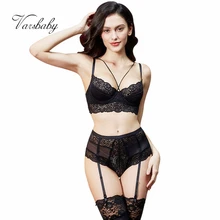 Varsbaby, сексуальное нижнее белье с y-образной подкладкой, цветочный кружевной бюстгальтер на косточках+ трусики+ подвязки, 3 шт., для молодых девушек