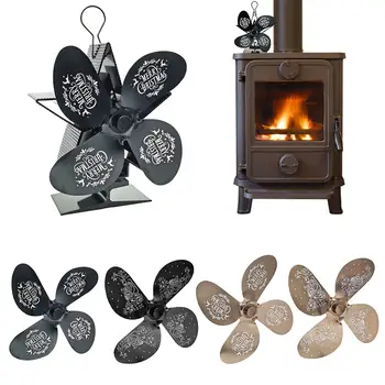 

4 Blade Fireplace Heat Powered Stove Fan Komin Log Wood Burner Eco Friendly Quiet Fan Home Efficient Heat Distribution Hotsale