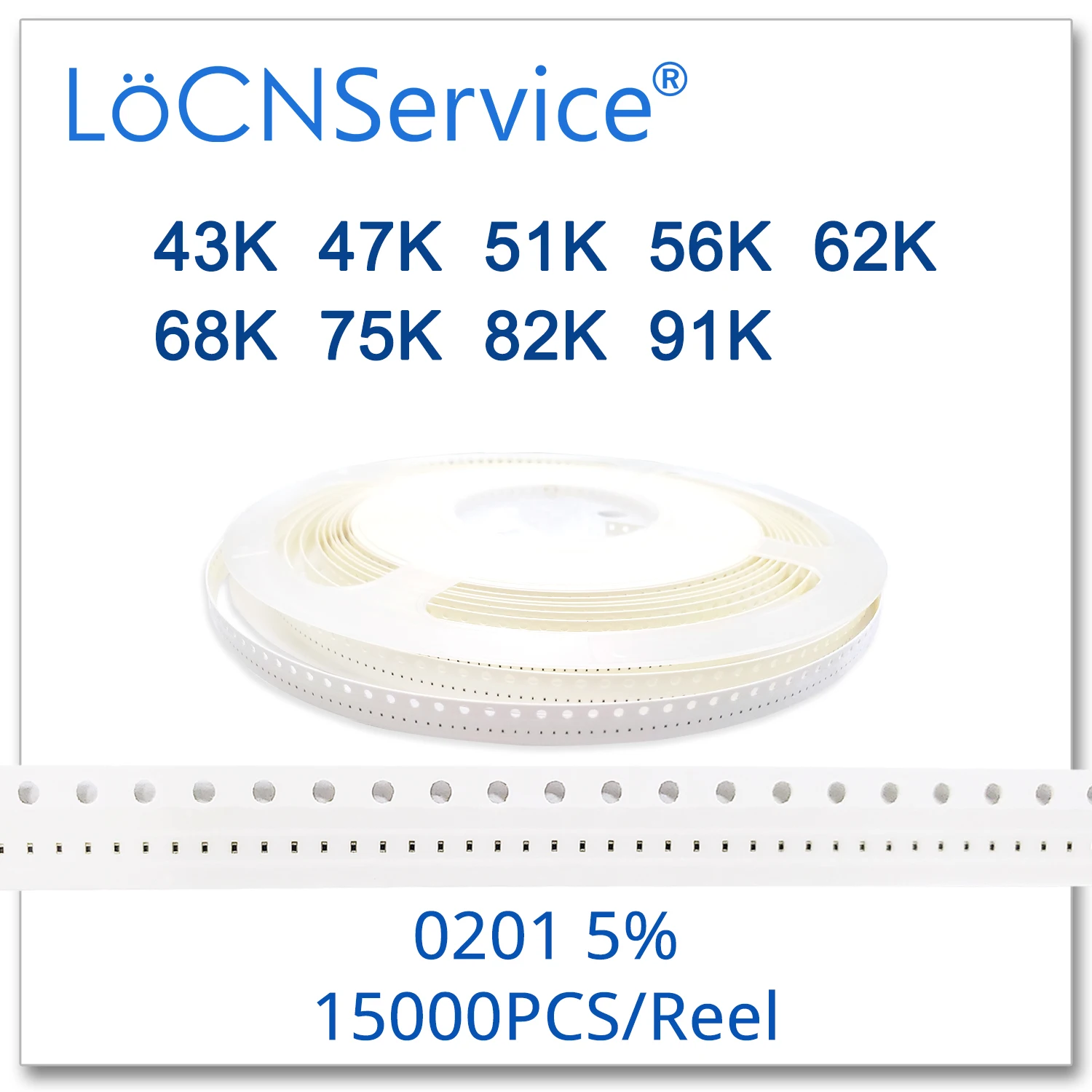 LoCNService 0201 J 5% 15000 шт. 43 к 47 51K 56K 62K 68K 75K 82K 91K smd резистор 433 473 513 563 623 683 753 823 913 Ом |