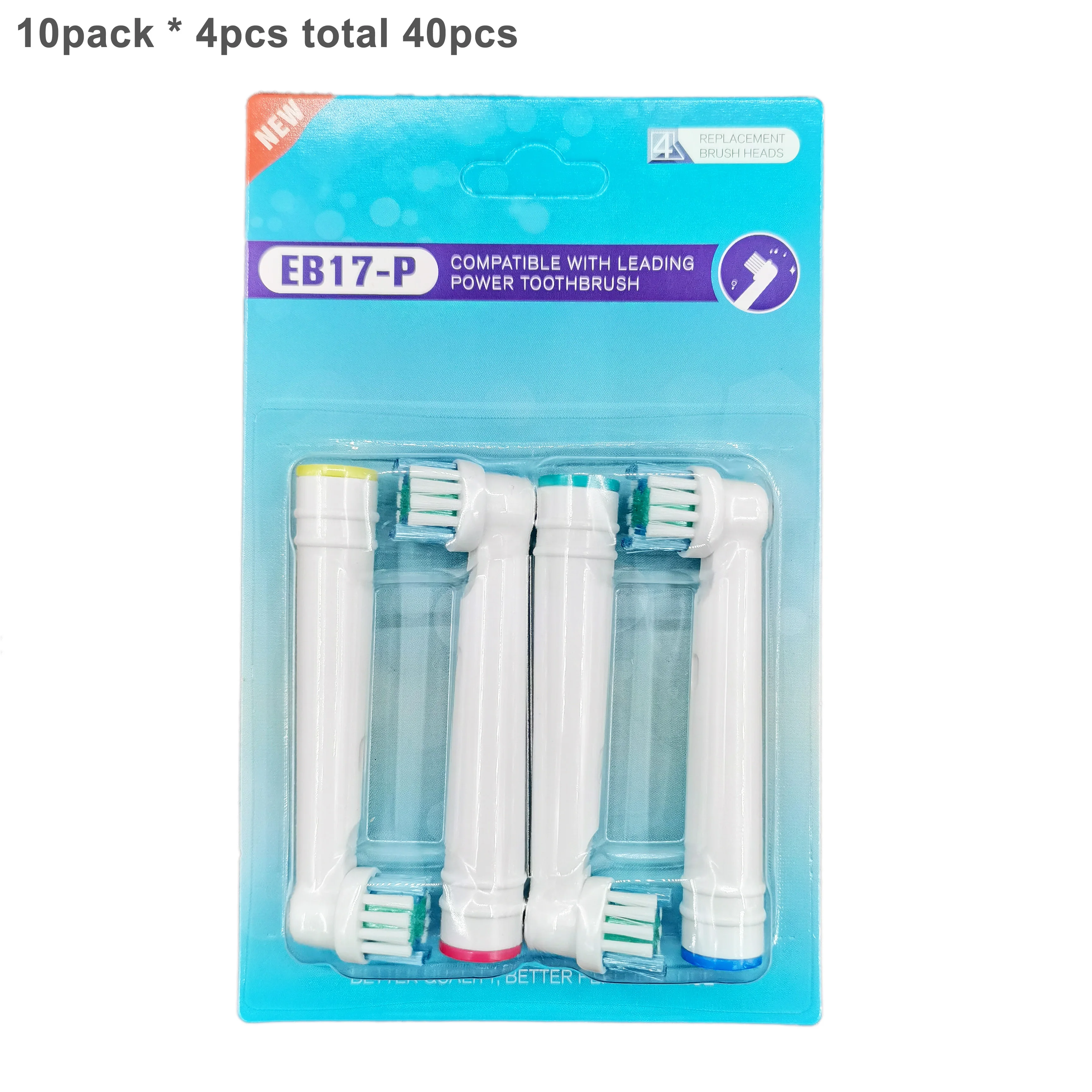 40 Pezzi Vip Tu Per Testine Di Ricambio Per Spazzolino Elettrico Orale B, Testine Sensibili Setole Extra Morbide D25 D30 D32