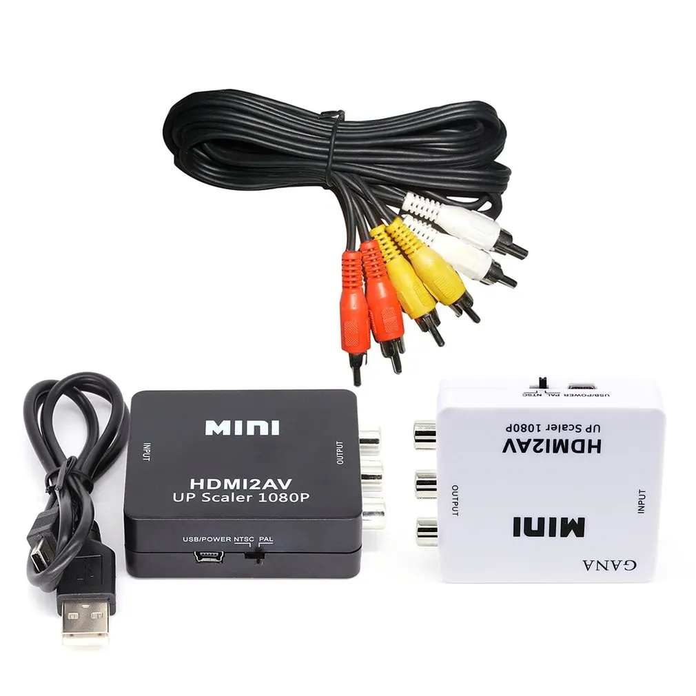 Универсальный av-hdmi конвертер коробка кабель питания HD видео трансформирующий кабель портативный AV в HDMI конвертер коробка кабель питания
