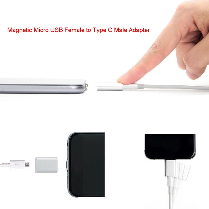 Магнитный Micro USB Женский к type C зарядное устройство типа «папа» конвертер для Android Q81E