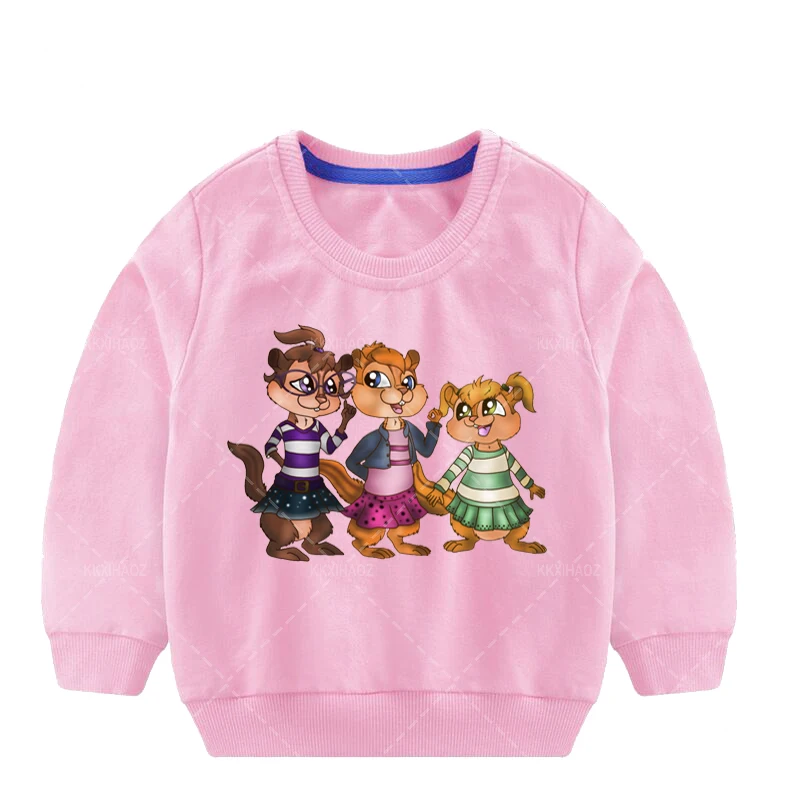 Новые свитшоты для мальчиков Детские топы с принтом Элвина и чипманка девочек