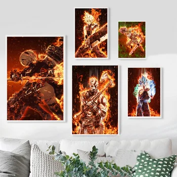 

burning the game character Canvas Print Wall Art Home Decor Poster No Frame
