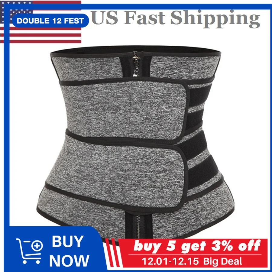 

US Dropshipping Sweat Belt Waist Trainer for Women Weight Loss Compression Trimmer Workout Fitness Sweat Slimming Belt Shaper