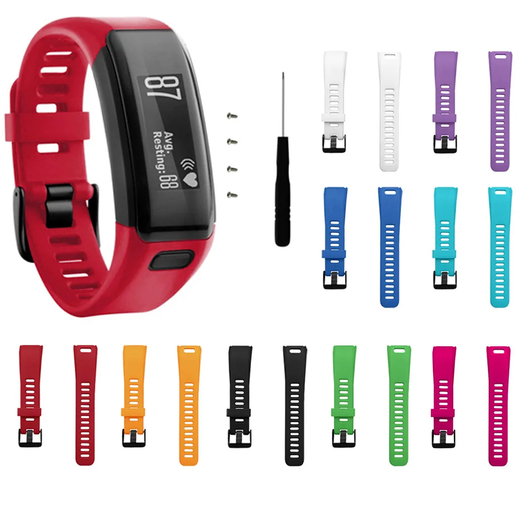 

for wearable devices Fashion Sports Silicone Band Strap Bracelet + Tool For Garmin Vivosmart HR smartwatch