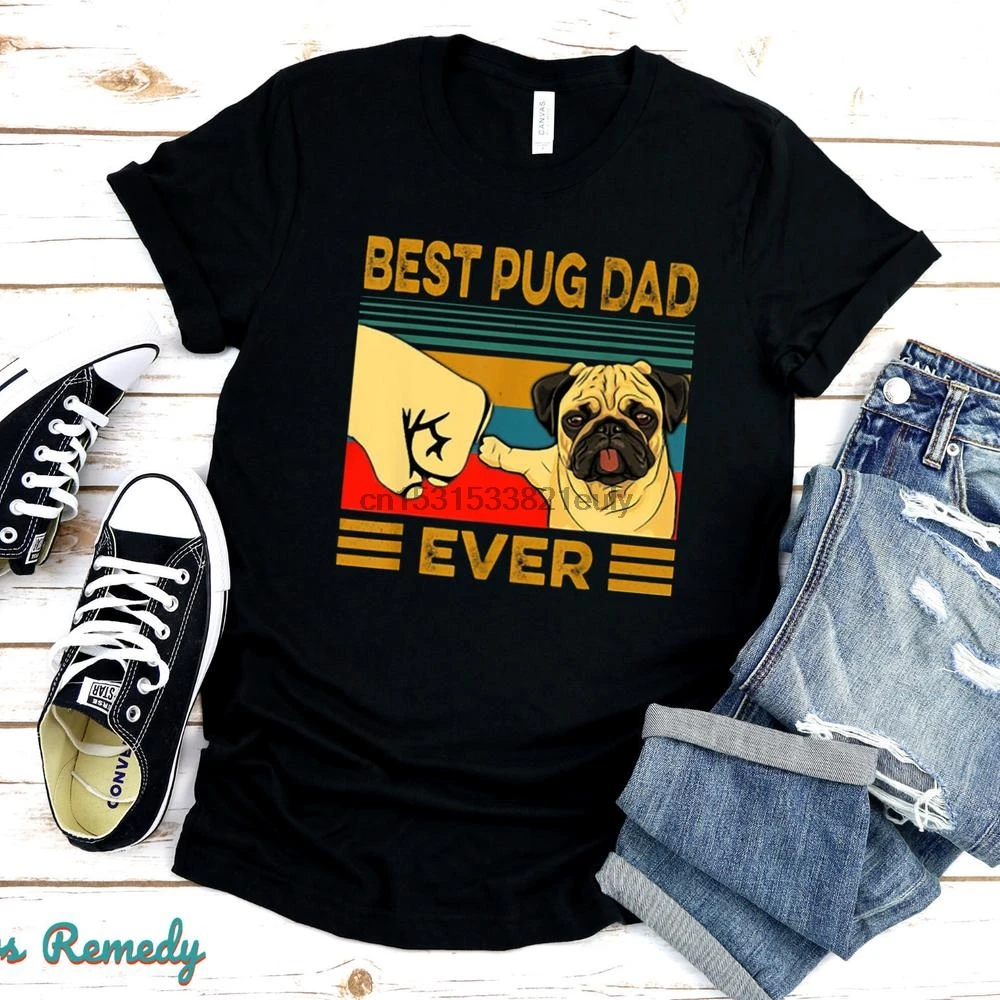 Лучшая футболка для мопса папы отца Ретро домашних животных Винтажная с насосом