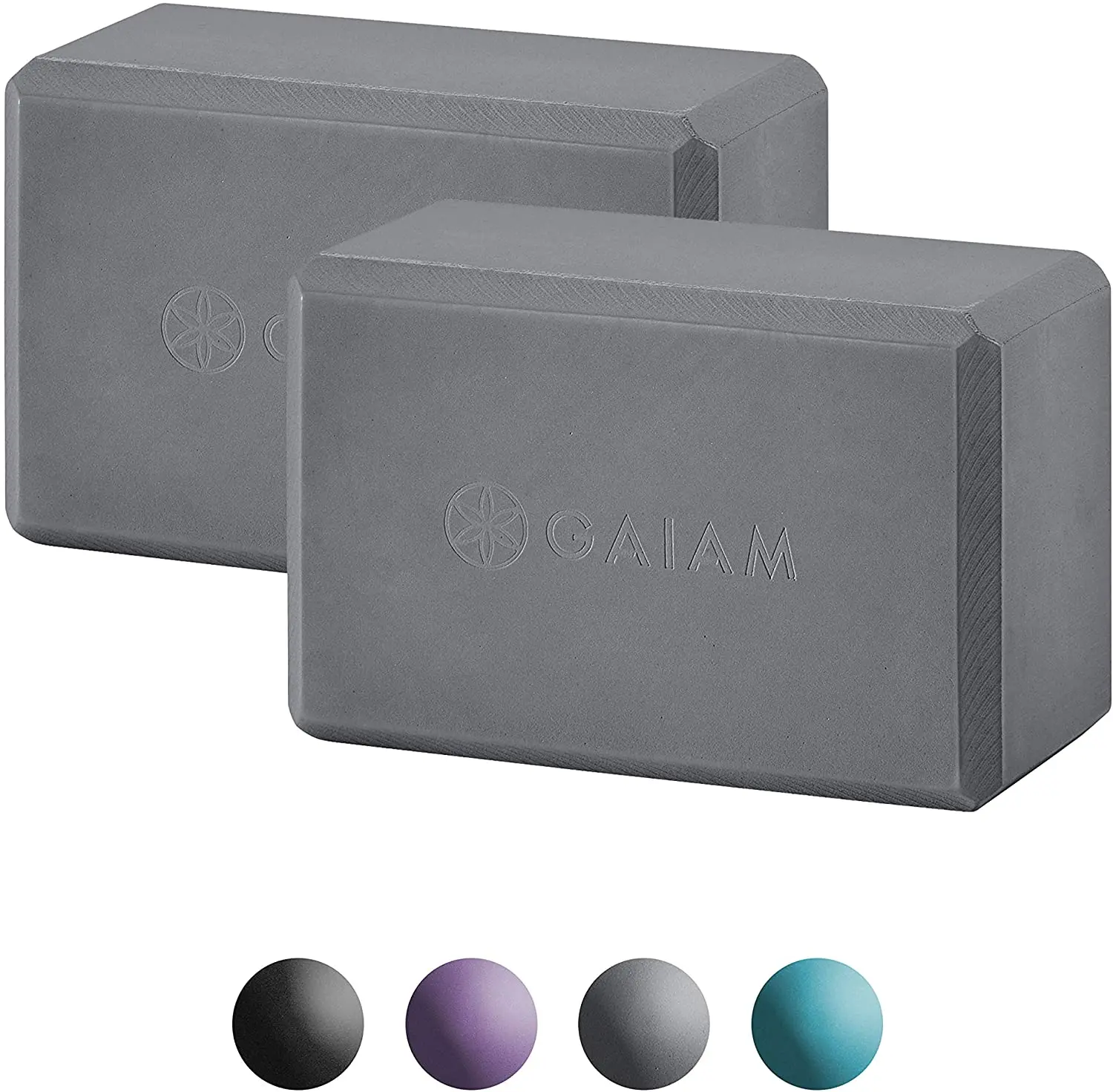 

High Density Yoga Block (Set of 2) - Supportive Latex-Free EVA Foam Soft Non-Slip Surface for Yoga, Pilates, Meditation