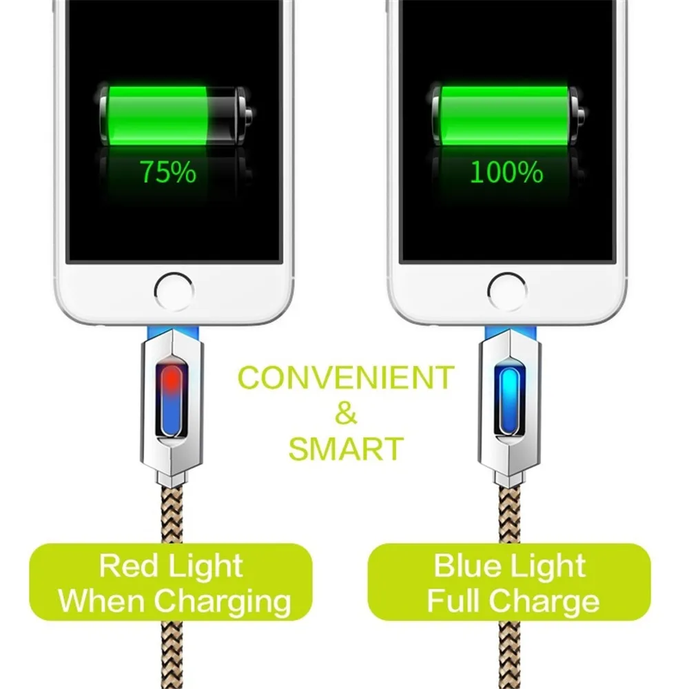 LED USB C Cable for Samsung Galaxy S10 S9 Plus Note 9 Fast Mobile Phone Charging Type-C Cable for Xiaomi Mi9 Huawei USB-C Cord