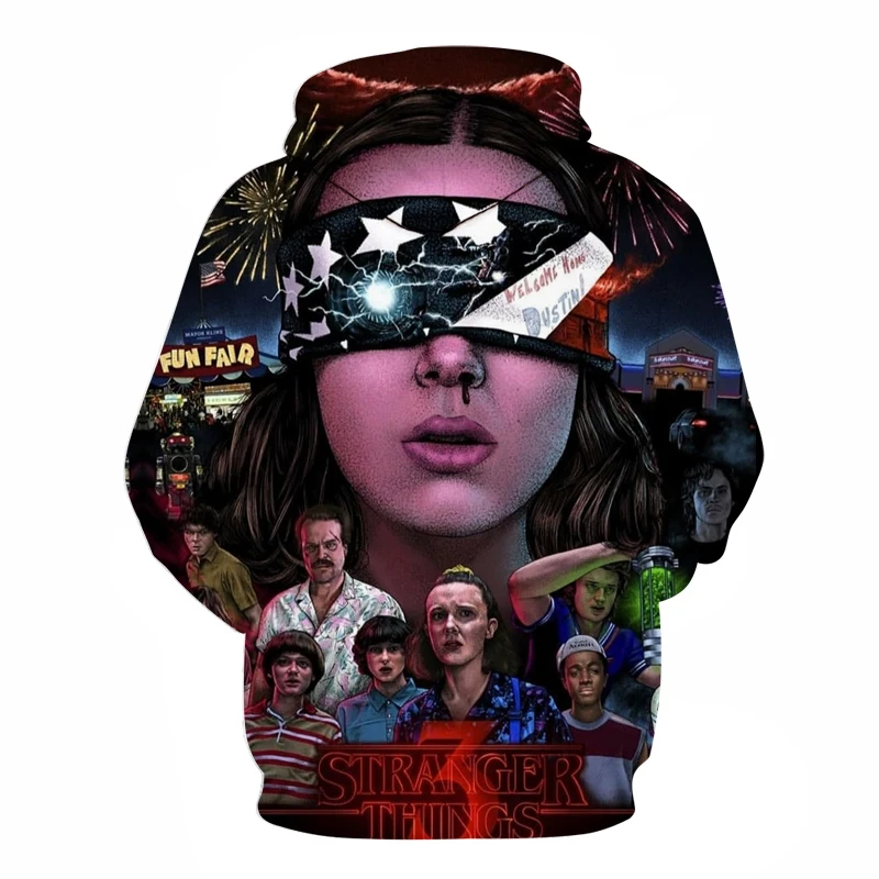 hot sale men hoodies Stranger Things Sweatshirts TV series Stranger Things 3D Printing sweatshirt men women street pullover