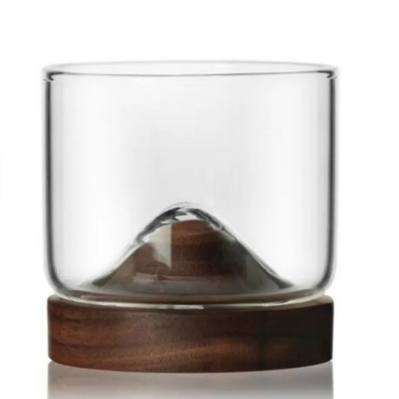 B Creative Japanese-style hill type thick heat-resistant glass wine glass home bar whiskey glass white wine wine glass LB10212 - Color: B