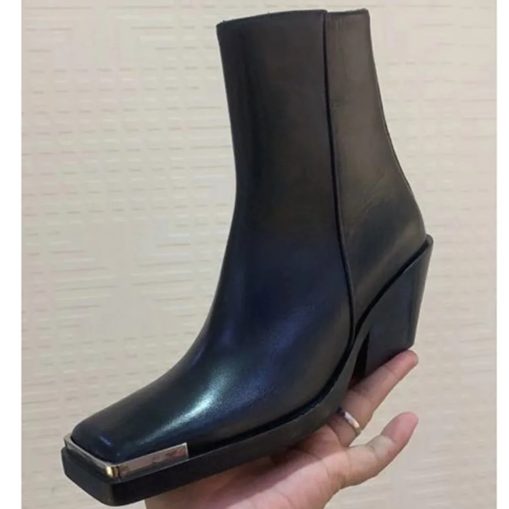 

2019 BELLECOM Joker Square winter ankle Boots for women Woman Coarse With Short Boots Woman England Wind Woman Boots