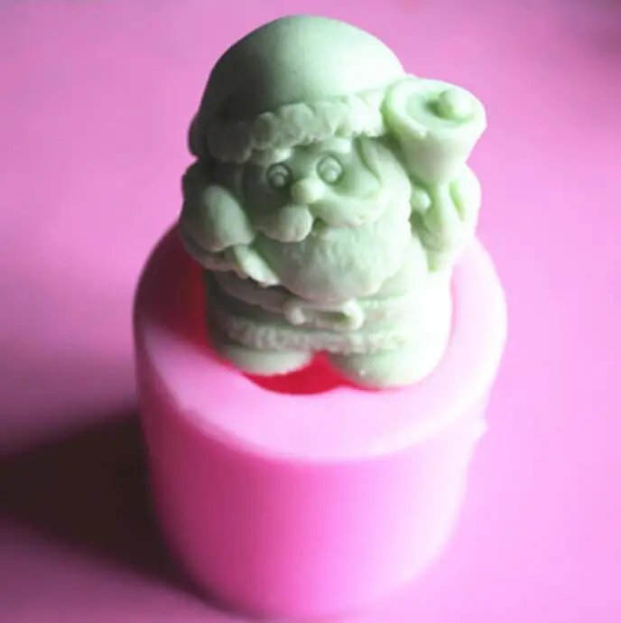 Санта-Клаус Свеча Плесень DIY силиконовая форма для торта шоколадная форма Отец Рождество Мыло Формы Инструменты для торта