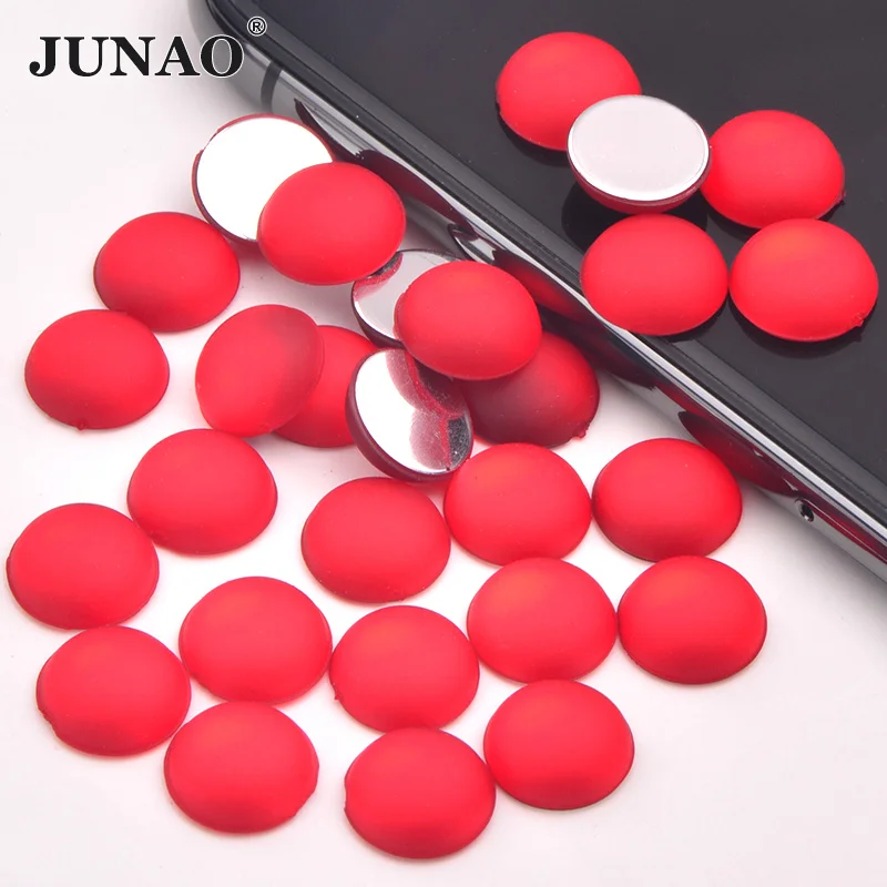 Red JUNAO 10 мм красные кристаллы стразы аппликация Flatback украшение Стразы Круглый кошачий глаз акриловые камни для DIY наклейки с кристаллами - Цвет: Red