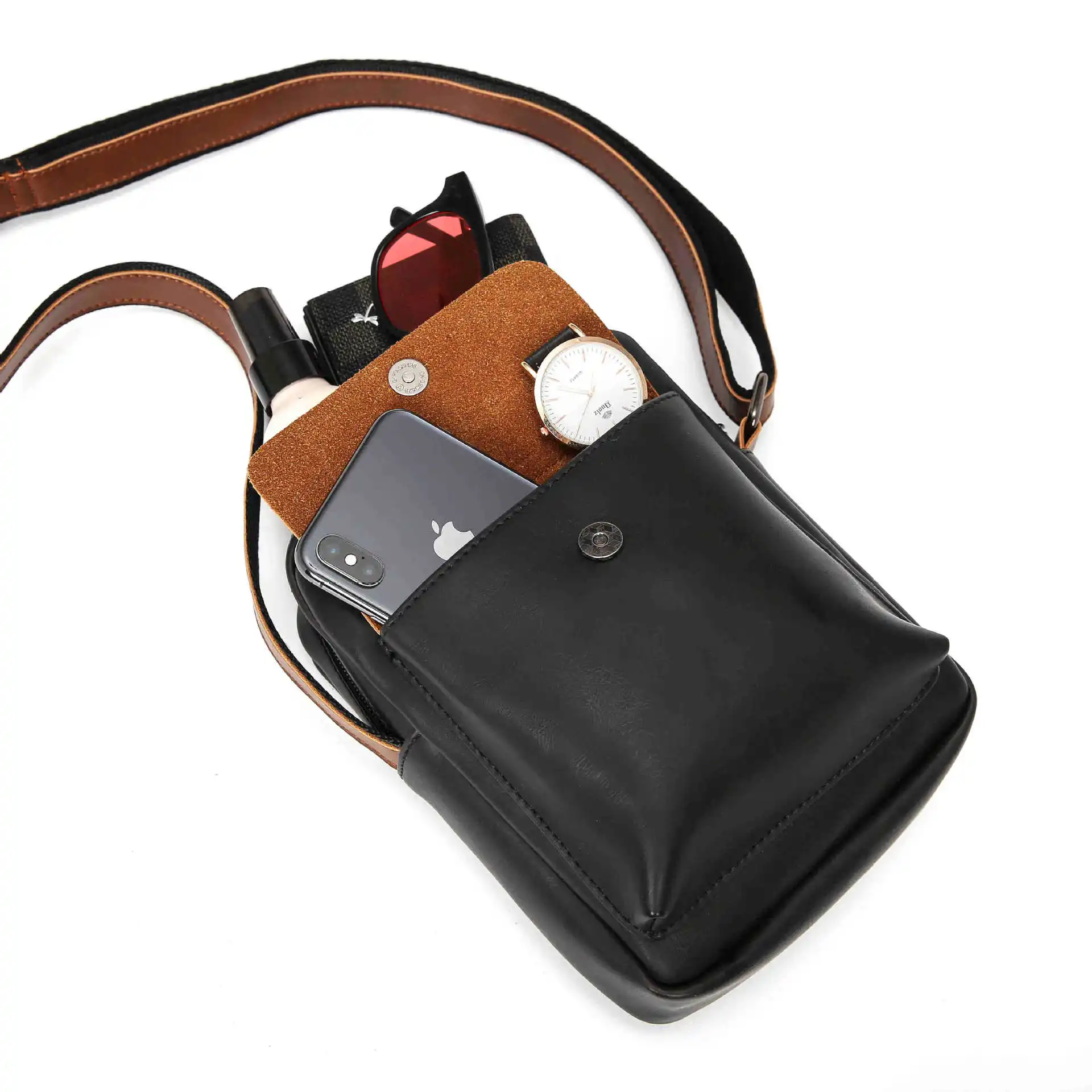 Retro men's bag, single shoulder bag, man's oblique satchel bag, man's bag