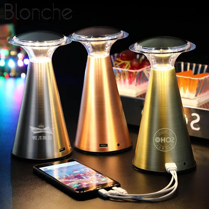 Touch Sensor Table Lamps Restaurant KTV Bar Hotel Desk Lights Portable Chargeable Battery Bedroom Beside Dimmable Stand Lighing