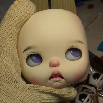 

Blyth Doll Face Plate for diy your blyth makeup Including Back Plate customization doll Nude blyth white skin Cute style t003