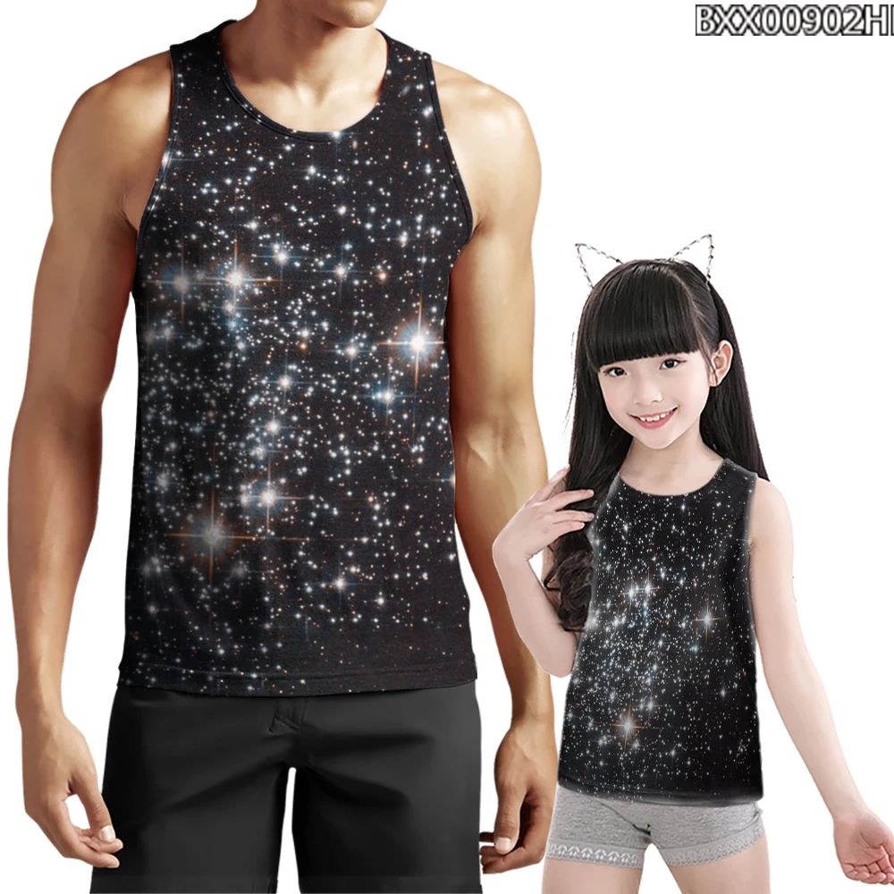 

3d Tank Tops Men American Flag Night Sky Planet Print Sleeveless Vest Summer Bodybuilding Cool Fashion Casual Tops Streetwear