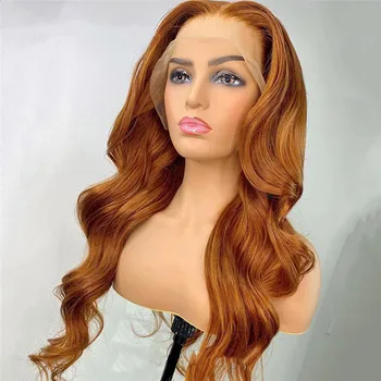 

T-part Lace Wig Ginger Orange Human Hair Body Wave Colored Lace Part Wig Pre Plucked With Baby Hair13x4 Lace Wig For Women