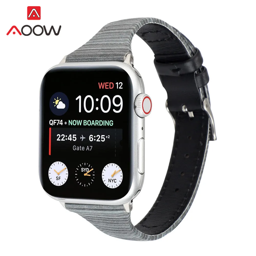 Ремешок из натуральной кожи для Apple Watch, ремешок 40 мм, 44 мм, ремешок для iwatch 38 мм, 42 мм, 1, 2, 3, 4, 5, браслет, аксессуары, ремень