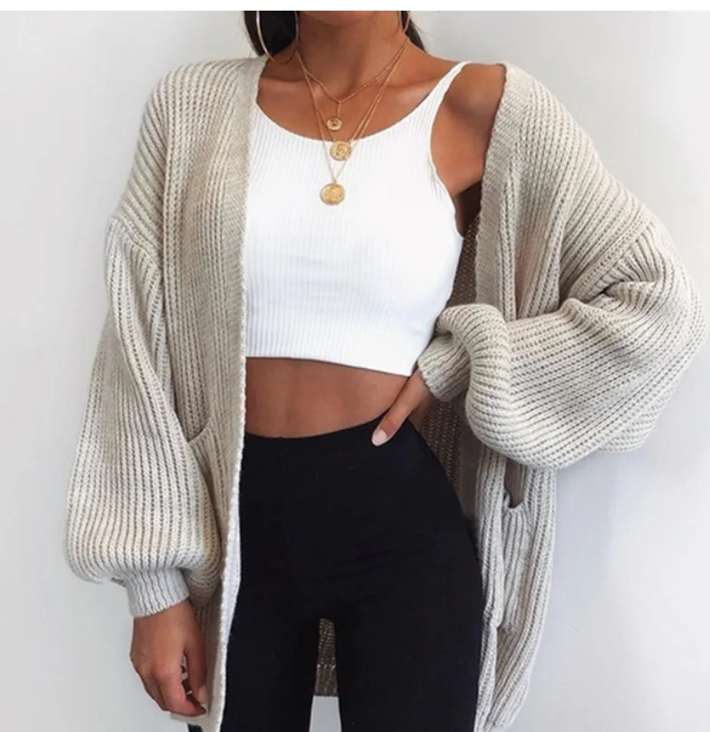

2019 New Women Winter Coat Outwear Cardigan Sweater Long Jacket Loose Knitted Famale Clothes