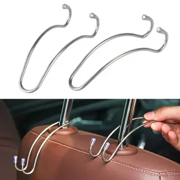 

10PCS Stainless Steel Car Hook Multi-Function Car Seat Back Hook Portable Exquisite Auto Car Hooks Hangers Tools