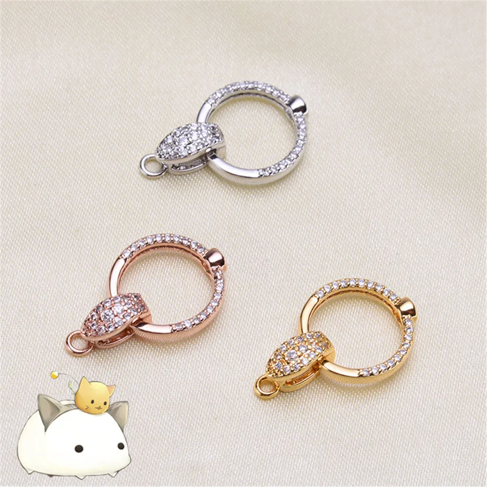 

High Quality Copper Clasps Accessories For DIY Jewelry Bracelet Making Clasps & Hooks For Pearls Necklace Jewelry Making P-027