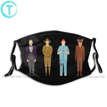 

Wes Anderson Mouth Face Mask Wes Anderson Collection Facial Mask Kawai Funny with 2 Filters for Adult