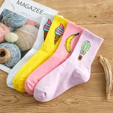 Осень и зима новые женские носки хлопок мультфильм Милая фигура плода универсальные удобные носки для женщин