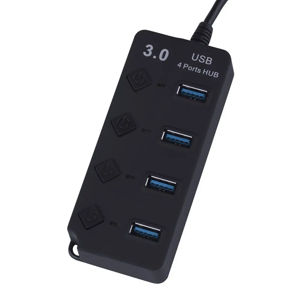 7 портов usb-хаб USB3.0 концентратор разветвитель вкл/выкл переключатель светодиодный индикатор с ЕС/США адаптер питания для ноутбука MacBook