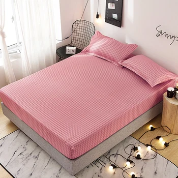 

Fashion Dark Red Plaid Printed Fitted Sheet Bed Sheet Four Corners with Elastic Band Twin Full Queen King Mattress Cover Protect