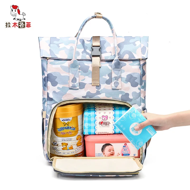 

Large-Volume Nursing Backpack Nylon Waterproof Cloth Bag Mom Maternity Package Anti-Theft Hand Diaper Bag Multi-functional