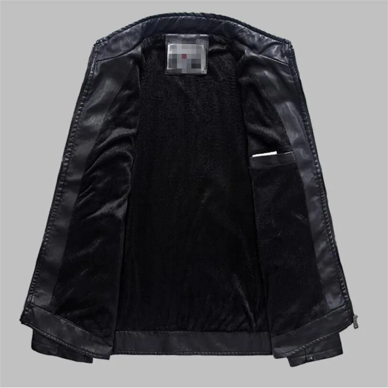 Поп Плюс Размер 6XL PU искусственной VogueMan куртки Мужская кожаная куртка пальто Зимняя теплая бархатная Мужская куртка Верхняя одежда для мотоциклистов