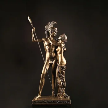 Antique Roman Lovers Warrior Sculpture Handmade Resin Statue 1