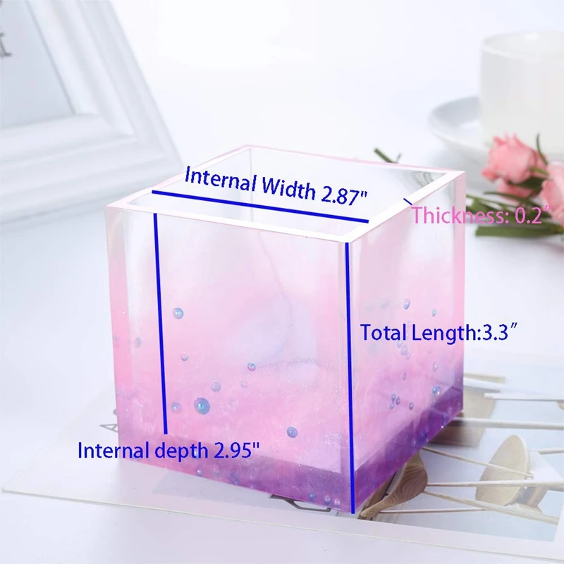 6 Pack Big Diy Planter Pot Mold Hexagon Cubic And Cylinder Resin Mold 3 Pack Coaster Silicone Mold Round Square Hexagon Square S