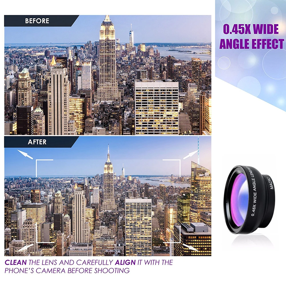 Smartphone Camera Lens Kit -- 0.45X Wide Angle Lens -1