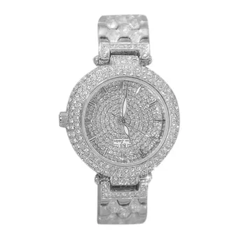 

A02058 Luxury Zircon Inlaid Lady Quartz Watch Elegant Women Wristwatch Casual Waterproof Steel Strap Female Clock