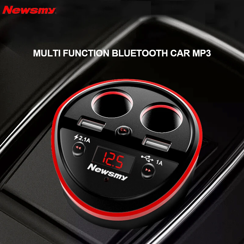 Newsmy C60 Bluetooth Автомобильный MP3 телефон плеер светодиодный дисплей прикуриватель USB FM для Lossless функция памяти музыки для автомобиля