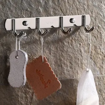 

304 Stainless Steel Hook Free Punch Hook Bathroom Towel Hook Strong Seamless Kitchen Hook Wall Pendant Storage Rack