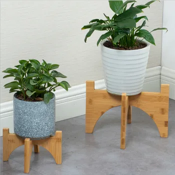 

Portable Single Bay Bamboo Flower Stand Mini Flower Pot Holder Plant Pot Shelf Four-legged Vase Flower Pot Slip Bracket#W
