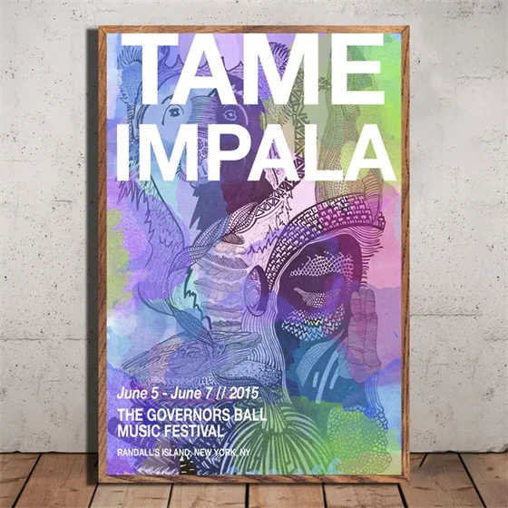 Tame Impala трипси-психоделический музыкальный звезда художественная живопись Шелковый Холст плакат настенный домашний декор - Цвет: E