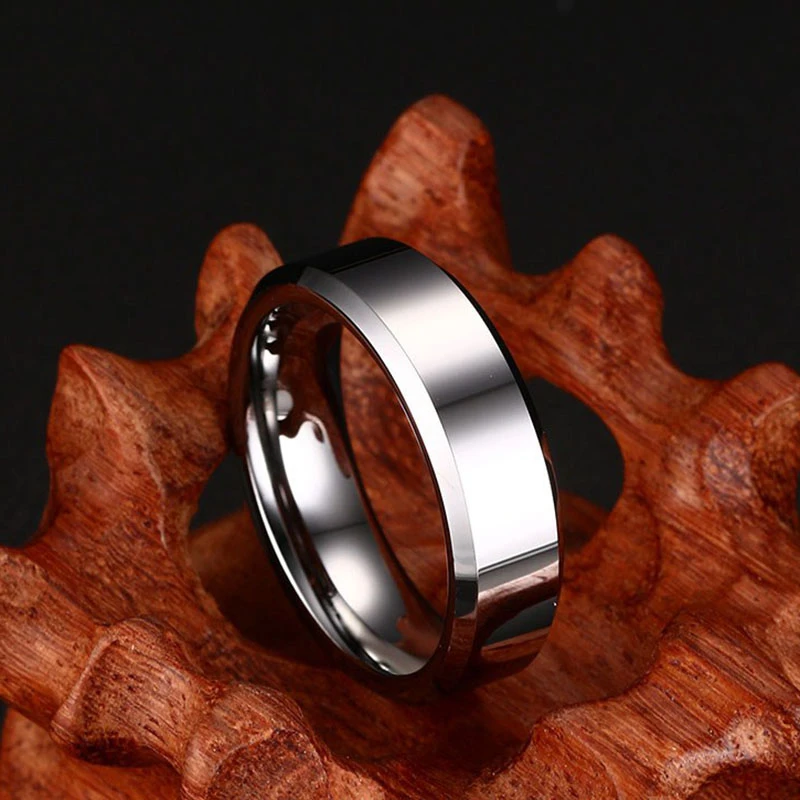 Vnox Black Tungsten Carbide Men's Ring Wedding Engagement Ring for Man Jewelry 6mm Wide Anillos 2