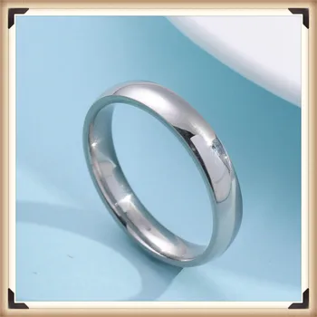 

External Arc Shiny Side Titanium Steel Couples Stainless Steel Ring 2020 Fashion Handmade Ring