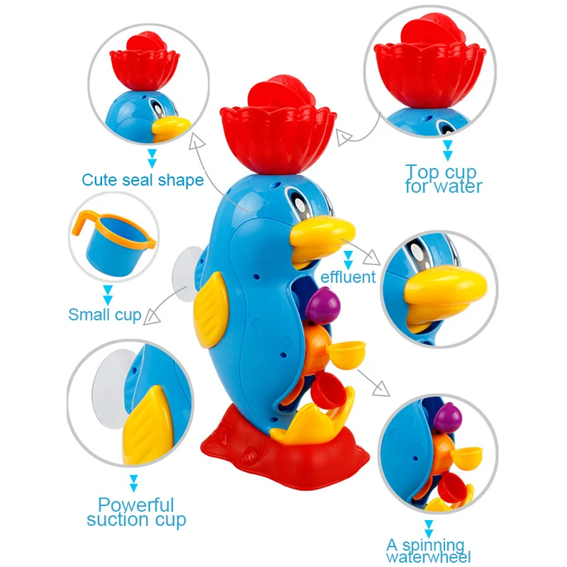 Мультфильм животных водное колесо Ванна Душ игрушка вода игрушка для малыша и ребенка YJS99