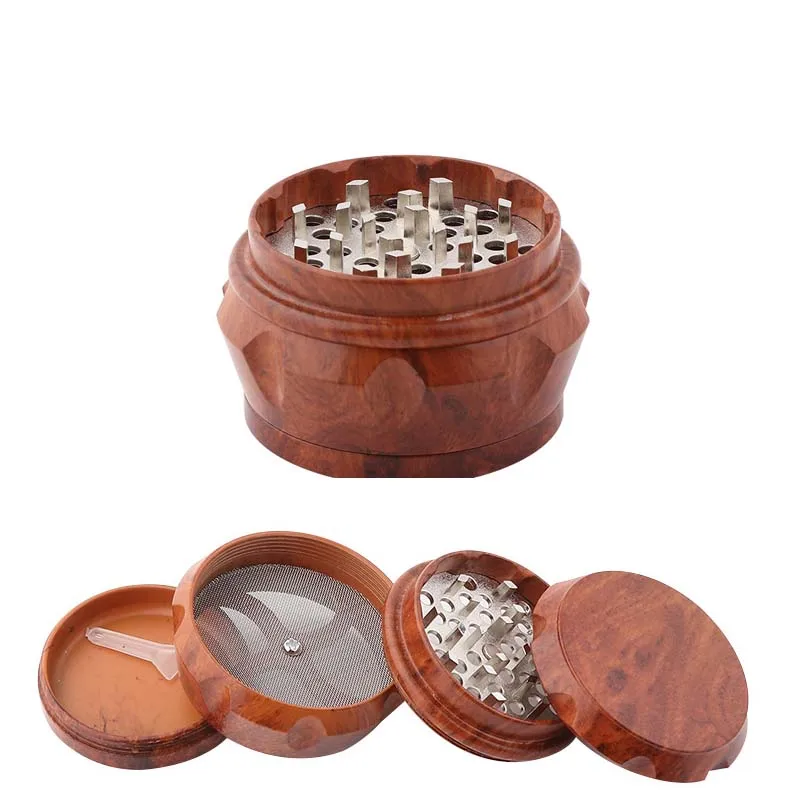 

Cigarette Smoking Accessory Wood Tobacco Crusher 4 Layers Drum Shape Herb Herbal Grinder Spice Crusher Tobacco Cigar Cutter