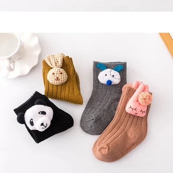 

For Newborn Baby Boys Girls Cartoon Design Sole Soft Shoes Socks Infant Toddler Anti-slip Warm Socks Kids Sokken Socks