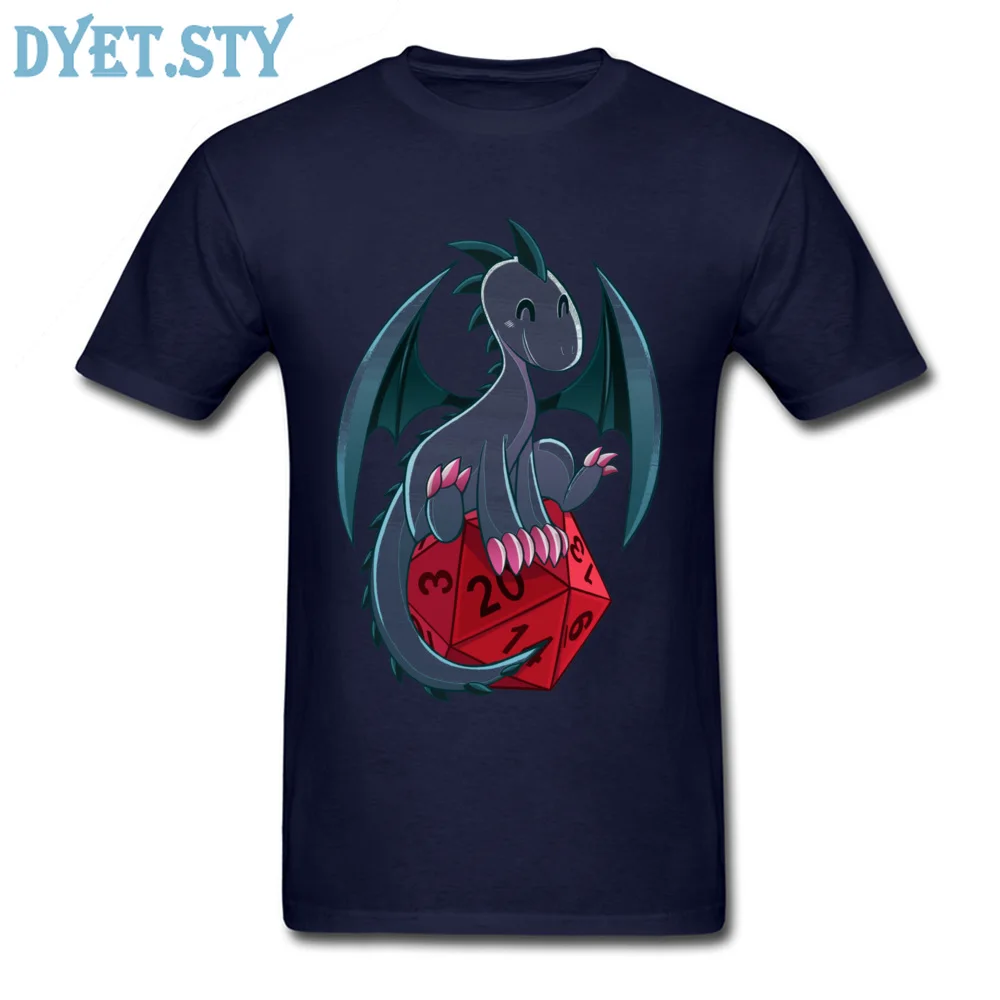 DDM T-shirt Men DnD Tshirt Dungeons And Dragons Tops Gamer Cartoon Tees D20 Dice Print T Shirt 100% Cotton Blue Clothes Male